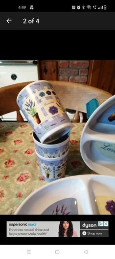 melamine/ picnic wear, 4 serving dishes with 7 tumblers.