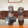 Pair of Vintage Mid Century African Art Hardwood Bust Carvings Image 4