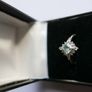 Vintage Art Deco Aquamarine and 925 Sterling Silver hallmarked Ring , Cubic Zirconia Band size O - 1,9g Image 4