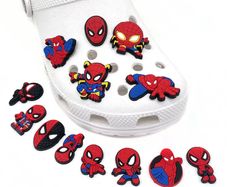 13Pcs Disney Crocs Spider Man Shoe Spiderman Charms Cartoon Super Hero Shoe Accessories Decration DIY Sandals Kids Gifts