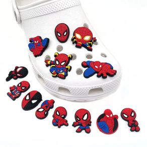 13Pcs Disney Crocs Spider Man Shoe Spiderman Charms Cartoon Super Hero Shoe Accessories Decration DIY Sandals Kids Gifts
