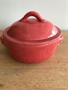 Salmon Coloured Casserole Pot