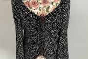 Bnwt Bershka black polka dot top large