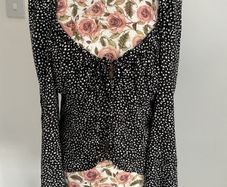 Bnwt Bershka black polka dot top large