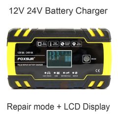 12V 8A, 24V 4A Automatic Smart 3-stage Car Battery Charger