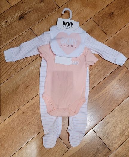 DKNY Bodysuit & Bib Set Age 6-9 months