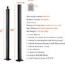 Cable Railing Post, 42" x 2" x 2" Steel Level Deck Railing Post Without Holes, SUS304 Stainless Steel Cable Rail Post, Stair Handrail Post with Horizontal and Curved Bracket, 1-Pack, Black Image 3