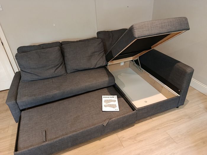 3 on 1IKEA FRIHETEN Corner Sofa-Bed with Storage