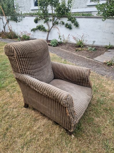 Traditional Scroll-Arm Armchair, Restoration Project