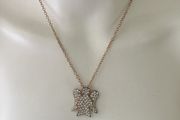 Fold tone sparkling angel chain necklace
