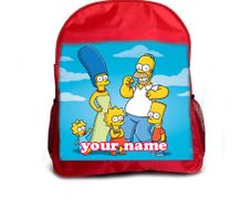 Simpsons School back pack can be personalised