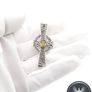 Vintage Celtic Filigree Silver Citrine Cross Brooch Image 6