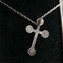Vintage Sterling Silver 925 Heraldic Cross Pendant Necklace 5,6g length 16" Image 4
