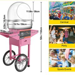 Electric Cotton Candy Machine Commercial Sugar Candy Floss Maker Temperature Controls for Party Festival Carnival Home DIY