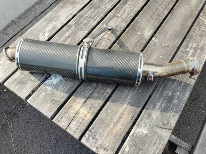 viper racing exhaust carbon fiber oval can with link pipe