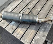 viper racing exhaust carbon fiber oval can with link pipe