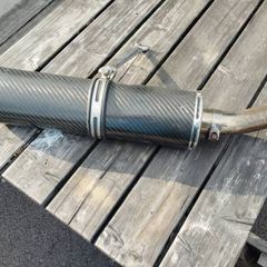 viper racing exhaust carbon fiber oval can with link pipe