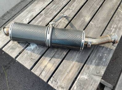 viper racing exhaust carbon fiber oval can with link pipe