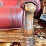 Genuine Italian Burgandy Real Leather Armchairs Image 5