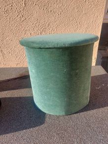 Vintage green pouffe