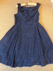 Navy Swing Dress With Pockets