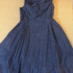Navy Swing Dress With Pockets