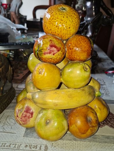 Beautiful one piece Majolica Fruit Stack c1960s will certainly impress your guest Postage Available,