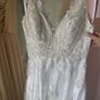 French Inspired V Neck Lace Embroidered A Line Bridal Gown Image 4