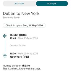 Flight To Nyc Jfk May 25th