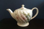 Beautiful Vintage English Made Teapot with a Lovely Whorled Pattern and a Blousy Floral Motif