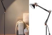Modern Grey-Black Gold Reading Floor Lamp, Adjustable LED Standing Floor lamp, E27 Bulb Base, LED Floor Light for Bedroom, Living Room, Library,Office (FREE POSTAGE)