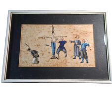 Chinese Watercolour on Pith Paper - Versions of Punishment #2