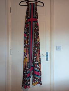 Amazing floral handkerchief hem silk midi dress from Boohoo