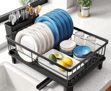SNTD Dish Drying Rack for Small Kitchen Counter 11 x 15 inch Black - Brand New