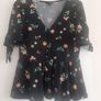 Floral black top Image 4