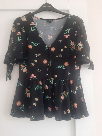 Floral black top