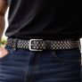 Unisex Black Studded Leather Belt Punk Rock Gothic Belt with Silver Rivets for Men & Women Image 4