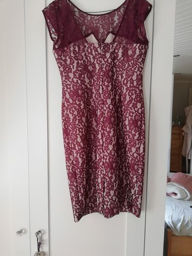 Burgundy lace dress size 14