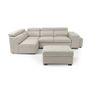Beige Corner Sofa Bed + Storage + Footstool Image 2