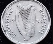 [#220] - Ireland 1934 | Irish 3d | Three Pence | Hare | High Grade