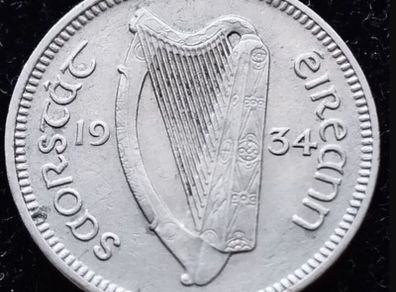 [#220] - Ireland 1934 | Irish 3d | Three Pence | Hare | High Grade
