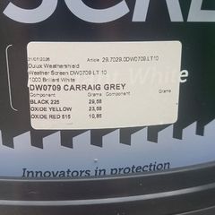 Two Large Sealed Buckets of WeatherScreen Grey Exterior Masonry Paint in Carraig Grey