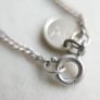 Vintage Sterling Silver 925 White Pearl and Crystal Necklace - Bridal Drop Pendant length 18" - 13,4g Image 8