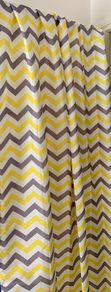 Curtains - geometric yellow / grey pattern