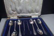 Antique Sterling Silver Spoon Set Sheffield 1916 Cased