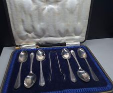 Antique Sterling Silver Spoon Set Sheffield 1916 Cased