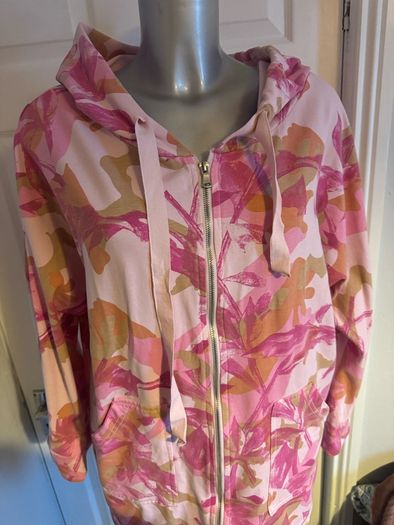 ISilk Everyday luxury cotton pink zipped hoodie jumper size M UK16 EU44 Postage included