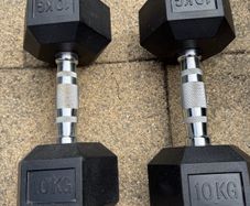 Pair of 10kg Hex Dumbbells - Excellent Condition