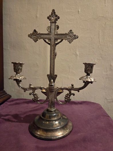 Catholic Sick Call Crucifix Candelabra
