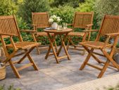 Set of 4 Acacia Wood Folding Garden Chairs